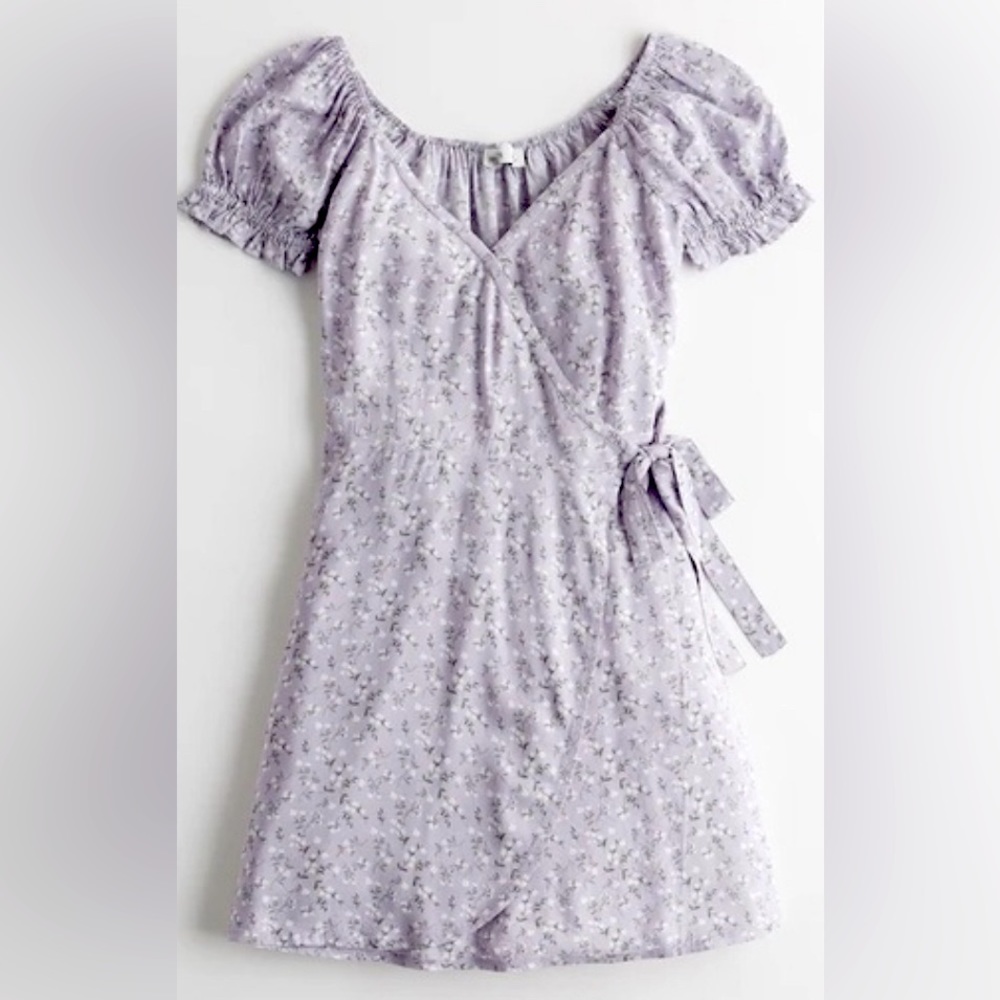 Hollister Purple Floral Wrap Dress